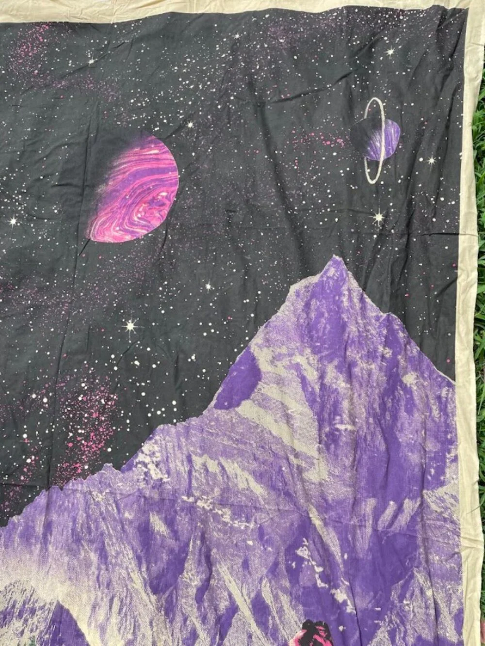 Earthbound Trading Large Wall Tapestry Hanging Mountains Space Planets Couple